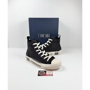 Size 12 - Dior B23 High Top Oblique Kumo Black Sneakers NEW